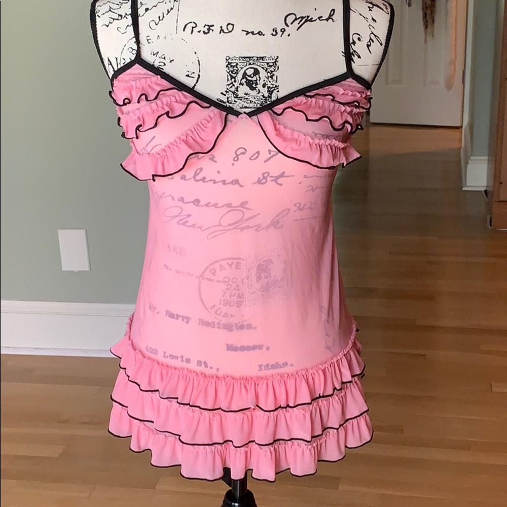 Pink Baby Doll Nightie With Matching Thong